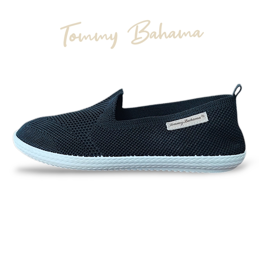 Tommy Bahama Women's Black Mesh Slip-On Boat Shoes